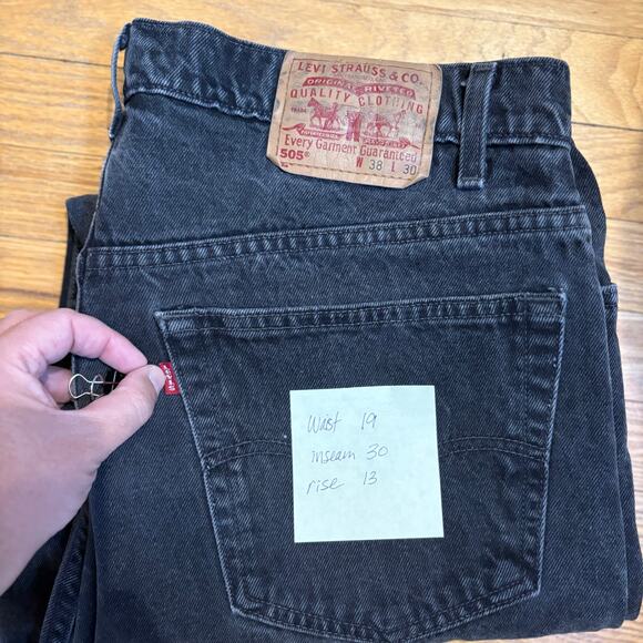 Vintage 1990s Black Levi's 505s Regular Fit Straight Leg - Picture 7 of 7